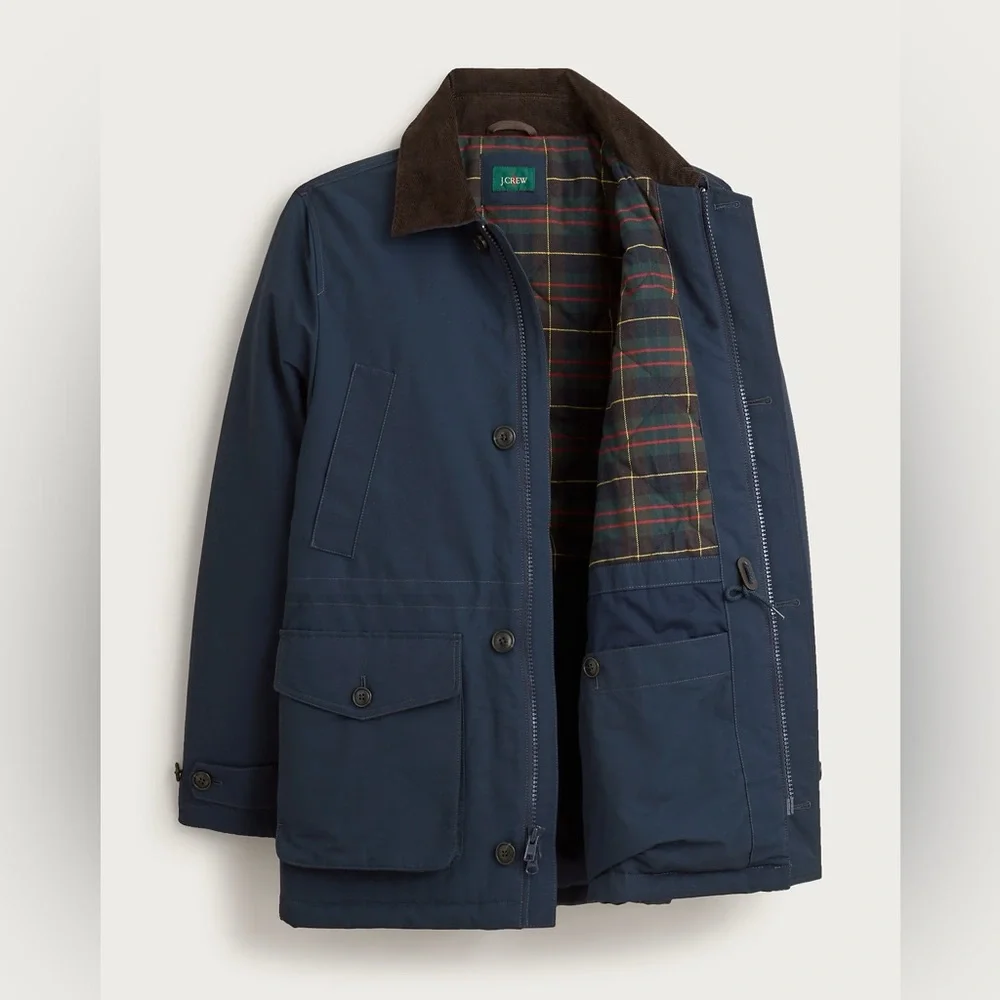 J. CREW Country jacket with removable hood and PrimaLoft® in Navy M $548 C0040‎